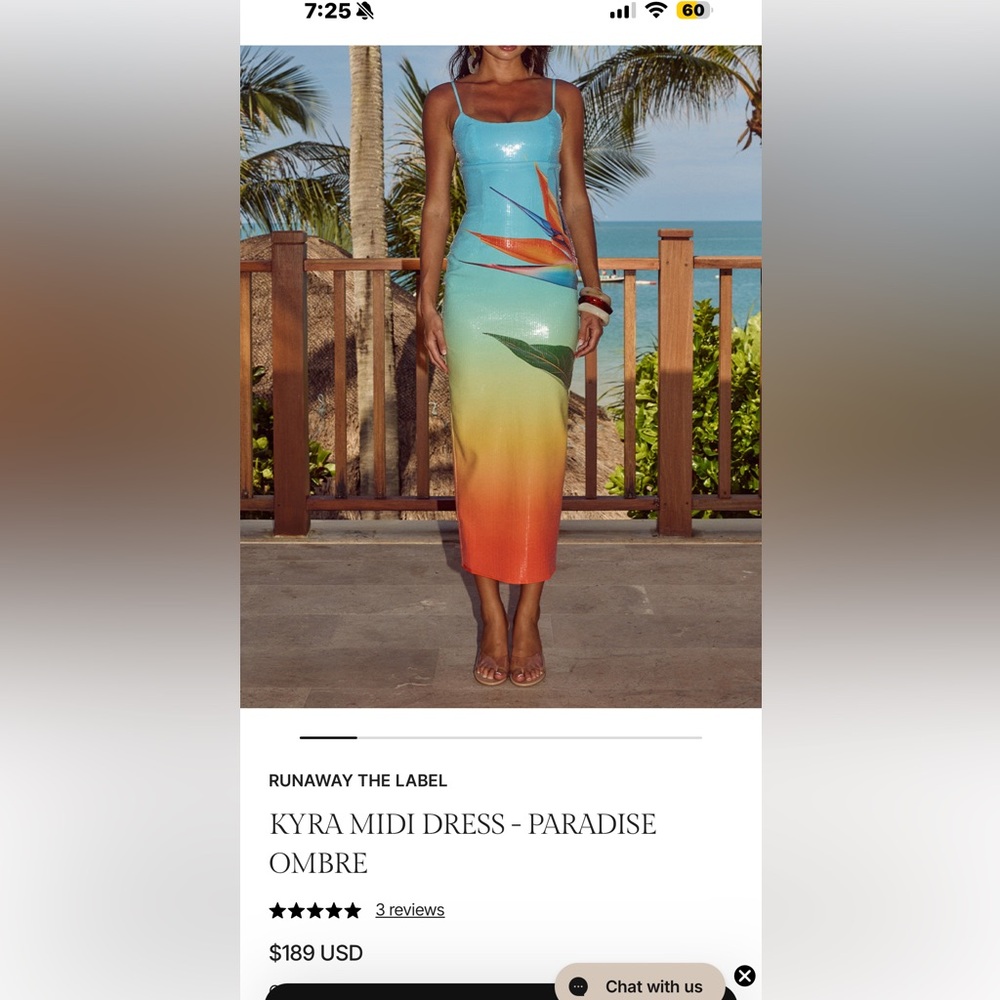 Runaway The Label Kyra Midi Dress - Paradise Ombre